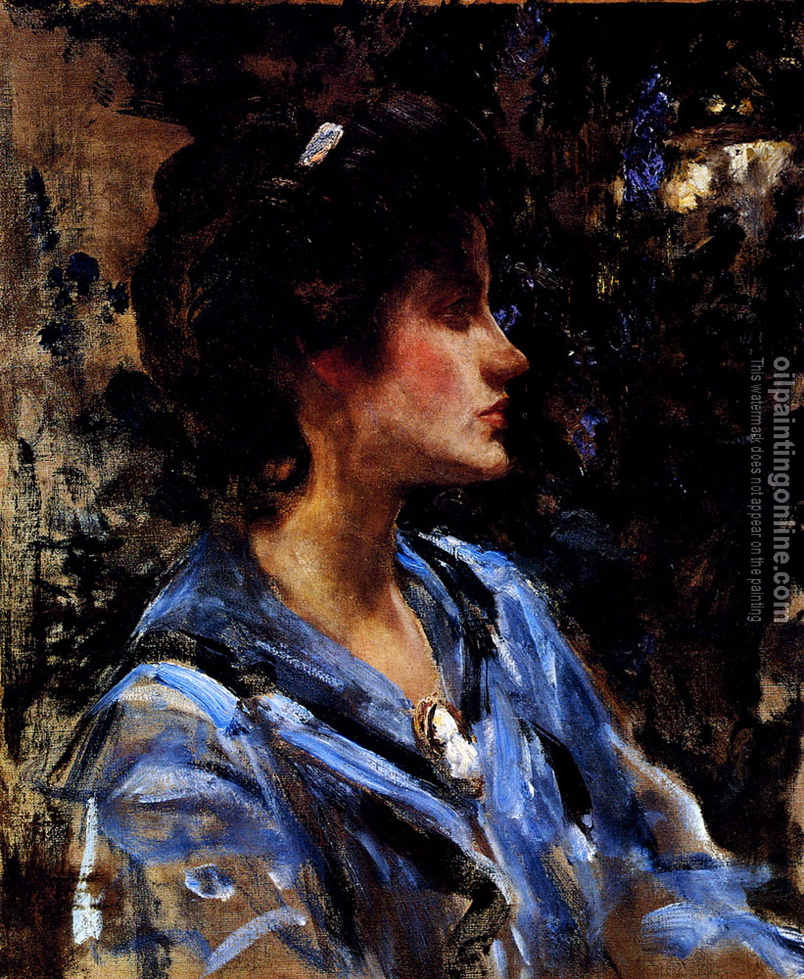 James Jebusa Shannon - Young Woman In Blue